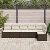 vidaXL Gartensofa-set mit Kissen 6 pcs Braun und Wei&szlig; Poly-Rattan