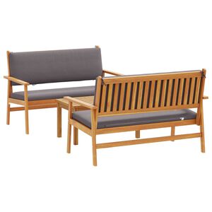 vidaXL Gartensofa-set 3 pcs Braun 120 x 65,5 x 79 cm Massivholz Akazie