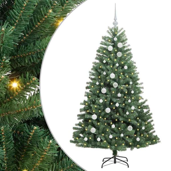 vidaXL K&uuml;nstlicher klappbarer Weihnachtsbaum mit 150 LEDs Gr&uuml;n 150 cm
