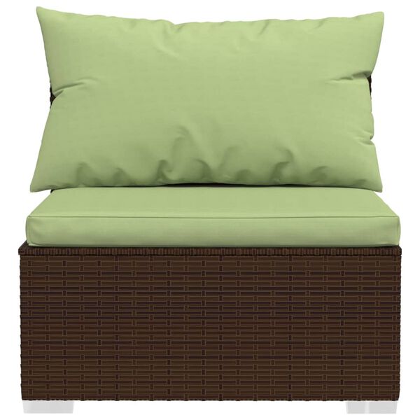 vidaXL 14-tlg. Garten-Lounge-Set mit Kissen Braun Poly Rattan