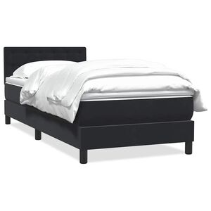 vidaXL Boxspringbett mit Matratze Schwarz 90x210 cm Samt