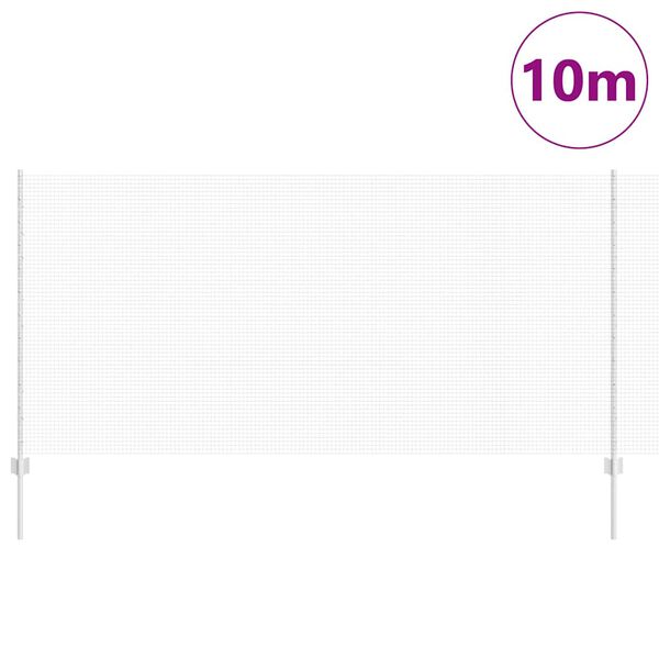 vidaXL Zaun mit Pfosten Silber 1,2 x 10 m Stahl