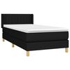 vidaXL Boxspringbett mit Matratze Schwarz 100x200 cm Stoff