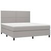vidaXL Boxspringbett mit Matratze Hellgrau 180x200 cm Stoff