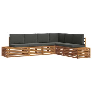 vidaXL Outdoor-Sofagarnitur Natur und Anthrazit 273 x 213,5 x 73 cm