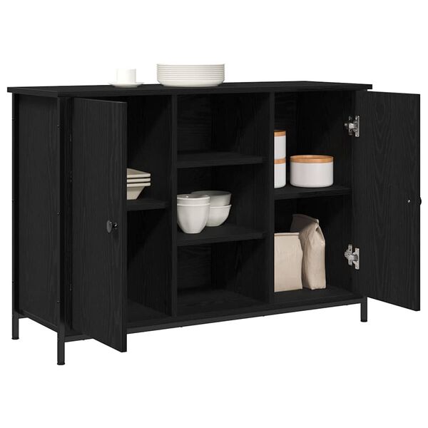 vidaXL Sideboard Schwarz Eichen-Optik 100 x 35 x 70 cm