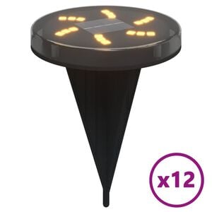 vidaXL Solar-Bodenleuchten mit Erdspie&szlig; 12 Stk. Warmwei&szlig;