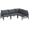 vidaXL Garten-Sofa-Set mit Kissen 4 pcs Anthrazit Stahl