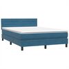 vidaXL Boxspringbett mit Matratze & LED Dunkelblau 160x220 cm Samt