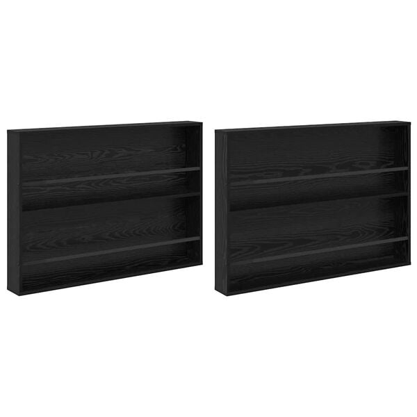 vidaXL Magazinregal 2 pcs Schwarz Eichen-Optik 100 x 12 x 70 cm