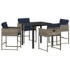 vidaXL Garten Essgruppe 5 stk. Grau Poly-Rattan