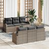 vidaXL Gartensofa-set mit Kissen 7 pcs Grau Poly-Rattan