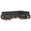 vidaXL Gartensofa-set 9 stk. Grau Poly-Rattan