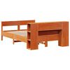 vidaXL Massivholzbett mit Regal ohne Matratze Wachsbraun 120x190 cm