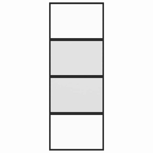 vidaXL Schiebetür Schwarz 76x205 cm Hartglas und Aluminium