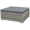 vidaXL 10-tlg. Garten-Lounge-Set mit Auflagen Poly Rattan Grau