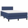 vidaXL Boxspringbett mit Matratze & LED Blau 120x190 cm Stoff