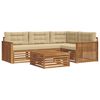 vidaXL Outdoor-Sofagarnitur mit Kissen 5 pcs Natur und Beige