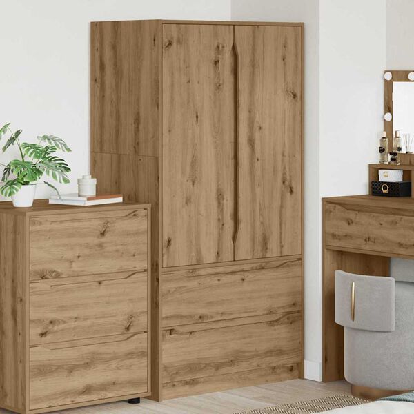vidaXL Schrank mit T&uuml;r Artisan-Eiche 79,5 x 49 x 156 cm Holzwerkstoff