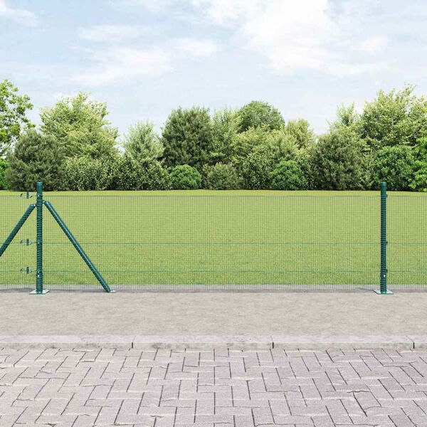 vidaXL Zaunpfosten Gr&uuml;n 10 x 0,6 m (12 x 12 mm Netz) Stahl und PVC