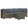 vidaXL 4-Sitzer Gartensofa mit Kissen Rattan Look PP Hellgrau