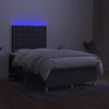 vidaXL Boxspringbett mit Matratze & LED Dunkelgrau 120x190 cm Stoff