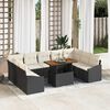 vidaXL Garten-Sofa-Set mit Speicher 10 pcs Schwarz Poly Rattan