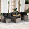 vidaXL 8-tlg. Garten-Sofagarnitur mit Kissen Grau Poly Rattan