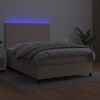 vidaXL Boxspringbett mit Matratze & LED Cappuccino-Braun 140x200cm