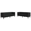 vidaXL Wohnzimmer Couch 2 stk. Schwarz Kunstleder