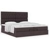 vidaXL Ottoman-Bett mit Matratzen Dunkelbraun 200x200 cm Stoff