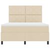 vidaXL Boxspringbett mit Matratze Creme 160 x 200 cm Stoff