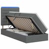 vidaXL LED-Speicherbett mit Matratze Dunkelgrau 100 x 200 cm Stoff
