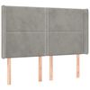 vidaXL Boxspringbett mit Matratze & LED Hellgrau 140x190 cm Samt