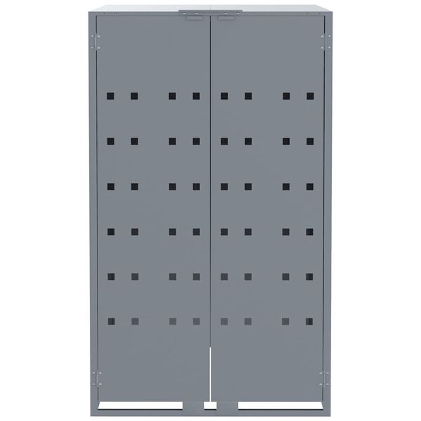 vidaXL Mülltonnenbox für 1 Tonne Grau 69x79x117 cm Stahl