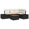 vidaXL Gartensofa-set mit Kissen 5 pcs Schwarz Poly-Rattan
