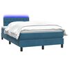 vidaXL Boxspringbett mit Matratze & LED Dunkelblau 120x210 cm Samt