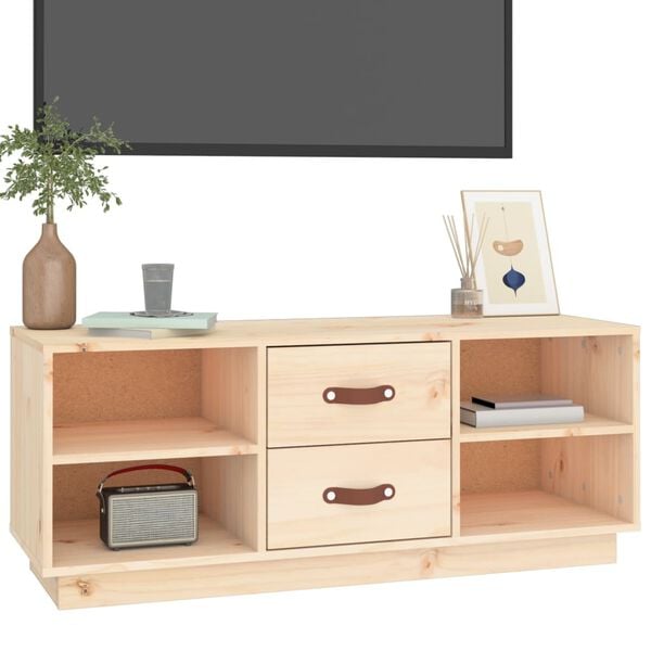 vidaXL TV-Schrank 100x34x40 cm Massivholz Kiefer
