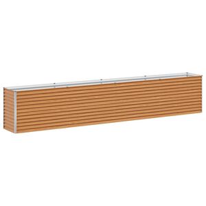 vidaXL Hochbeet Hellbraun 390 x 50 x 68 cm Verzinkter Stahl