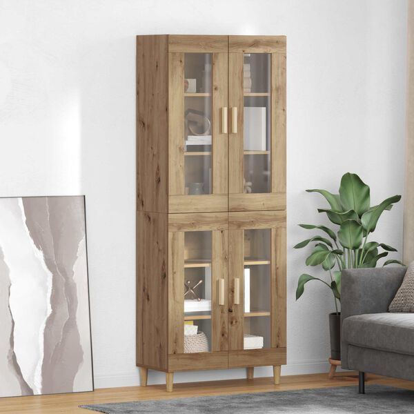 vidaXL Highboard Artisan-Eiche 69,5 x 34 x 180 cm Holzwerkstoff