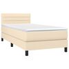vidaXL Boxspringbett mit Matratze Creme 100x200 cm Stoff