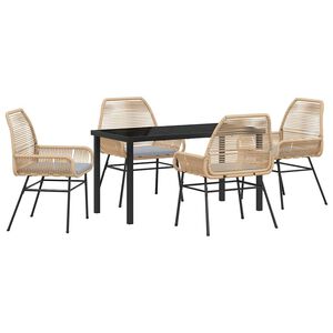 vidaXL Garten Essgruppe 5 stk. Braun Poly-Rattan