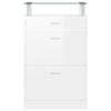 vidaXL Schuhschrank Hochglanz-Wei&szlig; 63x24x104 cm Holzwerkstoff