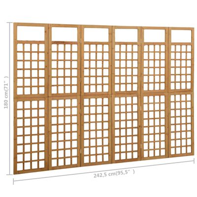 vidaXL Spalier/Paravent 6-teilig Massivholz Tanne 242,5x180 cm