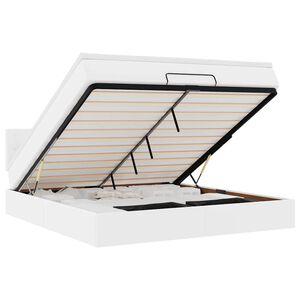 vidaXL Ottoman-Bett mit Matratzen & LEDs Reinwei&szlig; 180x200cm Kunstleder