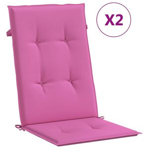 vidaXL Gartenstuhlauflagen f&uuml;r Hochlehner 2 Stk. Rosa 120x50x3cm Stoff