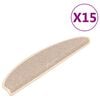 vidaXL Stufenmatten 15 Stk. 65x21x4 cm Wei&szlig; und Braun Halbrund Gro&szlig;