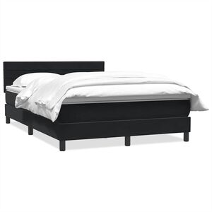 vidaXL Boxspringbett mit Matratze Schwarz 160x220 cm Samt
