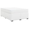 vidaXL Boxspringbett mit Matratze Wei&szlig; 140x200 cm Kunstleder