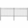 vidaXL Gartenzaun mit Speerspitzen Stahl 3,4 x 1,2 m Schwarz